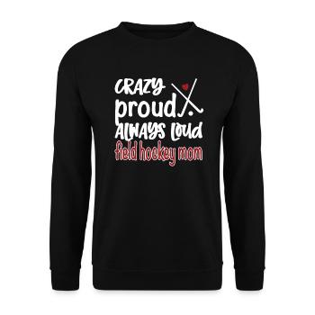 Fière maman de hockey sur gazon maman joueuse de hockey sur gazon - Sweat-shirt Unisexe - noir - Devant - Alina (178cm) & Michal (187cm)