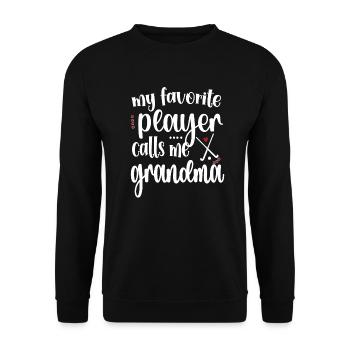 Fière hockey sur gazon Grand-mère Joueuse de hockey sur gazon Grand-mère - Sweat-shirt Unisexe - noir - Devant - Alina (178cm) & Michal (187cm)