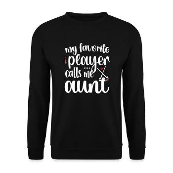 Stolze Feldhockey-Tante Feldhockeyspieler Tante - Unisex Pullover - Schwarz - Vorne - Alina (178cm) & Michal (187cm)