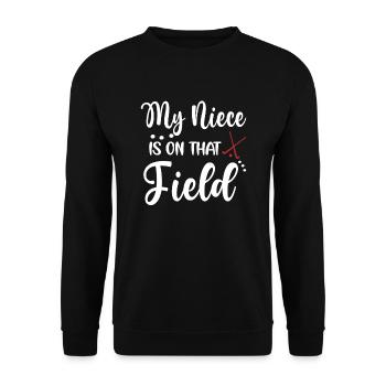 Field Hockey Aunt Of A Field Hockey Player Aunt - Unisex Sweatshirt - black - Front - Alina (178cm) & Michal (187cm)
