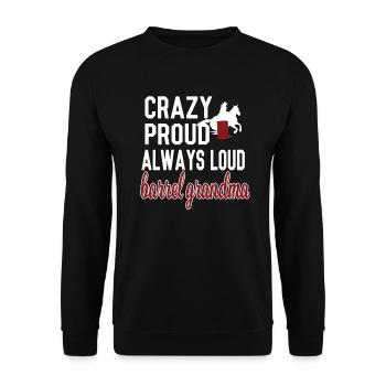 Barrel Racing Grand-mère Barrel Racing Grand-mère Cadeau - Sweat-shirt Unisexe - noir - Devant - Alina (178cm) & Michal (187cm)