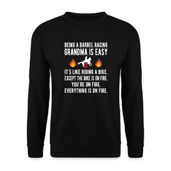Barrel Racing Grand-mère Cadeau Barrel Racing Grand-mère - Sweat-shirt Unisexe - noir - Devant - Alina (178cm) & Michal (187cm)