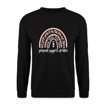 Social Worker Personal Caregiver Auxiliary - Unisex Sweatshirt - black - Front - Alina (178cm) & Michal (187cm)