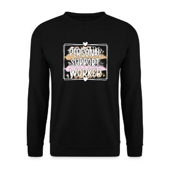 Social Worker Personal Caregiver Auxiliary - Unisex Sweatshirt - black - Front - Alina (178cm) & Michal (187cm)