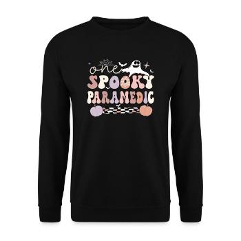 Spooky Paramedic Halloween Paramedic Gifts EMS - Unisex Pullover - Schwarz - Vorne - Alina (178cm) & Michal (187cm)