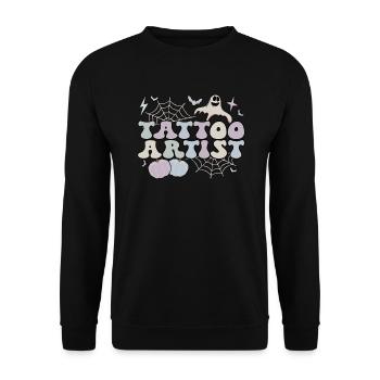 Tattoo Artist Halloween Tattooist Tattoo Master - Unisex Sweatshirt - black - Front - Alina (178cm) & Michal (187cm)