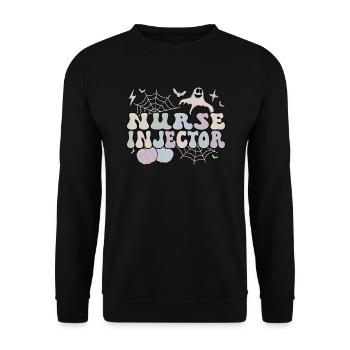 Spooky Nurse Injector Halloween Nurse Injector - Unisex Pullover - Schwarz - Vorne - Alina (178cm) & Michal (187cm)