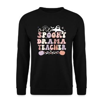 Drama Teacher Halloween Drama Teaching Gifts - Unisex Pullover - Schwarz - Vorne - Alina (178cm) & Michal (187cm)