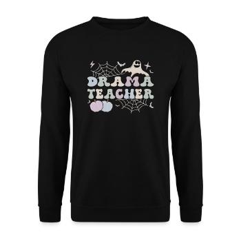Drama Teacher Halloween Drama Teaching Gifts - Unisex Pullover - Schwarz - Vorne - Alina (178cm) & Michal (187cm)