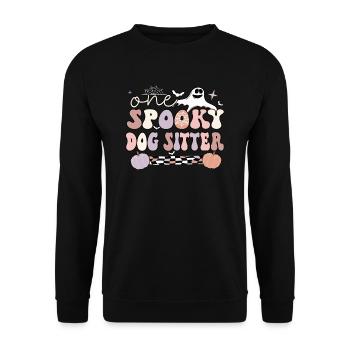 Spooky Dog Sitter Halloween Dog Sitting Gifts - Unisex Pullover - Schwarz - Vorne - Alina (178cm) & Michal (187cm)