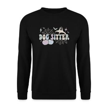 Spooky Dog Sitter Halloween Dog Sitting Gifts - Unisex Pullover - Schwarz - Vorne - Alina (178cm) & Michal (187cm)