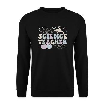 Professeur de sciences Halloween Cadeau d’enseignement des sciences - Sweat-shirt Unisexe - noir - Devant - Alina (178cm) & Michal (187cm)