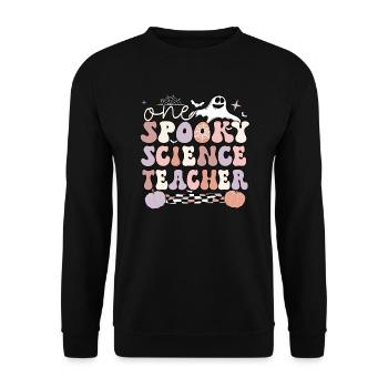 Professeur de sciences Halloween Cadeau d’enseignement des sciences - Sweat-shirt Unisexe - noir - Devant - Alina (178cm) & Michal (187cm)