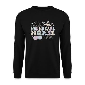 Wound Care Nurse Halloween RN Wound Nursing Gift - Unisex Sweatshirt - black - Front - Alina (178cm) & Michal (187cm)