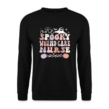 Wound Care Nurse Halloween RN Wound Nursing Gift - Unisex Sweatshirt - black - Front - Alina (178cm) & Michal (187cm)