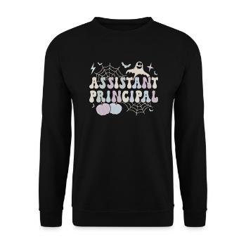 Assistant Principal Halloween School Crew Gifts - Unisex Sweatshirt - black - Front - Alina (178cm) & Michal (187cm)
