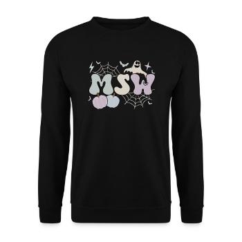MSW Master Of Social Work Halloween Social Worker - Unisex Sweatshirt - black - Front - Alina (178cm) & Michal (187cm)