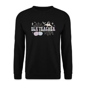 ELA Professeur Halloween Anglais Arts de la langue - Sweat-shirt Unisexe - noir - Devant - Alina (178cm) & Michal (187cm)