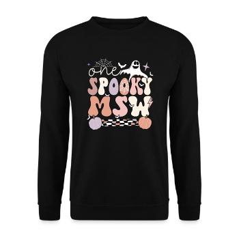 MSW Master Of Social Work Halloween Social Worker - Unisex Sweatshirt - black - Front - Alina (178cm) & Michal (187cm)