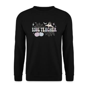 ESOL Teacher Halloween English Teacher Gifts - Unisex Pullover - Schwarz - Vorne - Alina (178cm) & Michal (187cm)