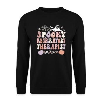 Respiratory Therapist Gifts RT Therapy Halloween - Unisex Sweatshirt - black - Front - Alina (178cm) & Michal (187cm)