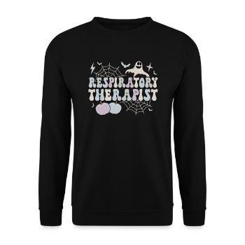 Respiratory Therapist Gifts RT Therapy Halloween - Unisex Sweatshirt - black - Front - Alina (178cm) & Michal (187cm)