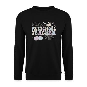 Preschool Teacher Halloween Pre-K Teacher Gifts - Unisex Pullover - Schwarz - Vorne - Alina (178cm) & Michal (187cm)