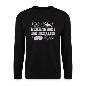 Spooky Nursing Home Administrator Halloween Gifts - Unisex Sweatshirt - black - Front - Alina (178cm) & Michal (187cm)