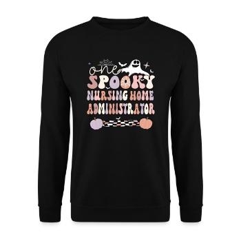 Spooky Nursing Home Administrator Halloween Gifts - Unisex Sweatshirt - black - Front - Alina (178cm) & Michal (187cm)