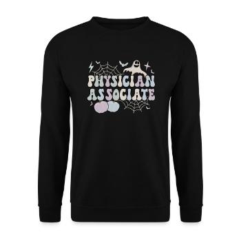 Spooky Physician Associate Halloween PA Gifts - Unisex Sweatshirt - black - Front - Alina (178cm) & Michal (187cm)