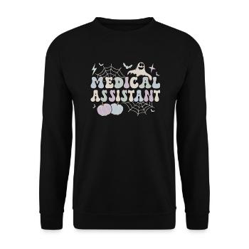 Medical Assistant Halloween Med Assistant Gifts - Unisex Pullover - Schwarz - Vorne - Alina (178cm) & Michal (187cm)