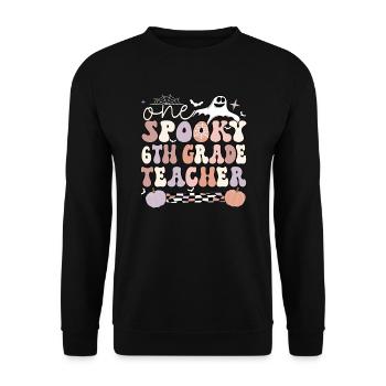 6th Grade Teacher Halloween Sixth Grade Crew - Unisex Sweatshirt - black - Front - Alina (178cm) & Michal (187cm)