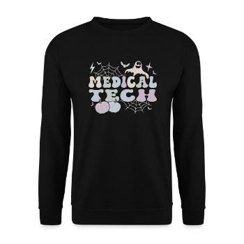 Medical Tech Halloween Med Lab Technologist Gifts - Unisex Sweatshirt - black - Front - Alina (178cm) & Michal (187cm)