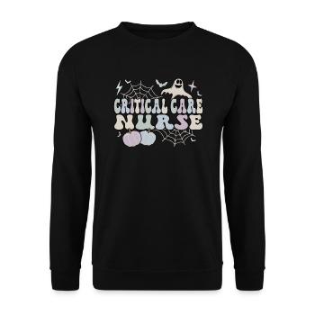 Critical Care Nurse Halloween Critical Care Gifts - Unisex Sweatshirt - black - Front - Alina (178cm) & Michal (187cm)