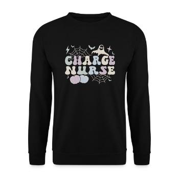 Charge Nurse Halloween Charge Nursing Gifts - Unisex Sweatshirt - black - Front - Alina (178cm) & Michal (187cm)