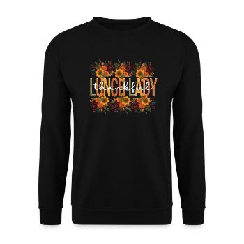 Lunch Lady Thanksgiving School Cafeteria Lady - Unisex Sweatshirt - black - Front - Alina (178cm) & Michal (187cm)