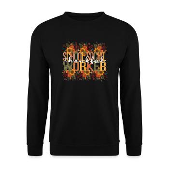 School Social Worker Thanksgiving Social Work Gift - Unisex Sweatshirt - black - Front - Alina (178cm) & Michal (187cm)