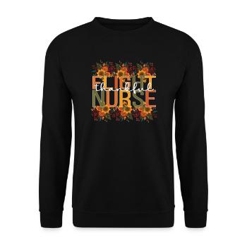 Flight Nurse Thanksgiving RN Flight Nursing Gifts - Unisex Pullover - Schwarz - Vorne - Alina (178cm) & Michal (187cm)