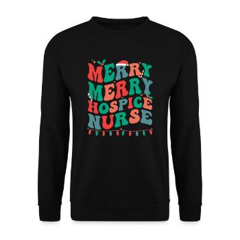 Hospice Nurse Christmas Hospice Nursing Xmas Gifts - Unisex Sweatshirt - black - Front - Alina (178cm) & Michal (187cm)