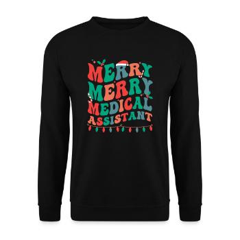 Medical Assistant Christmas Med Assistant Xmas - Unisex Pullover - Schwarz - Vorne - Alina (178cm) & Michal (187cm)