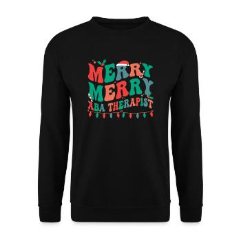 ABA Therapist Christmas Behavior Analysts Xmas - Unisex Sweatshirt - black - Front - Alina (178cm) & Michal (187cm)