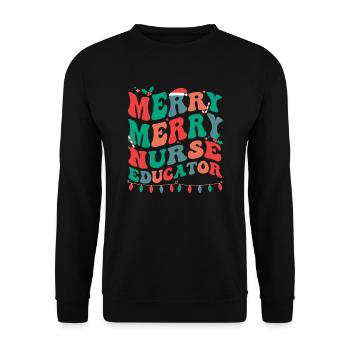 Infirmière enseignante Noël IA Formation en sciences infirmières Noël - Sweat-shirt Unisexe - noir - Devant - Alina (178cm) & Michal (187cm)