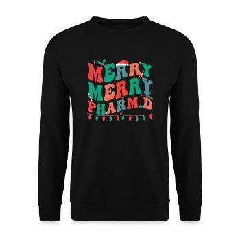 PharmD Christmas Doctor Of Pharmacy Xmas Gifts - Unisex Pullover - Schwarz - Vorne - Alina (178cm) & Michal (187cm)
