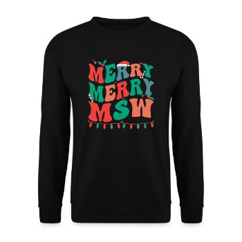 MSW Christmas Master Of Social Work Xmas Gifts - Unisex Sweatshirt - black - Front - Alina (178cm) & Michal (187cm)