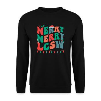 LCSW Christmas Licensed Clinical Social Worker - Unisex Sweatshirt - black - Front - Alina (178cm) & Michal (187cm)