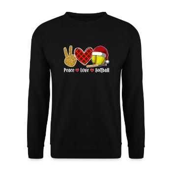 Softball Christmas Softball Player Xmas Party Gift - Unisex Pullover - Schwarz - Vorne - Alina (178cm) & Michal (187cm)