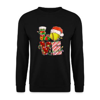 Softball Christmas Softball Player Xmas Party Gift - Unisex Pullover - Schwarz - Vorne - Alina (178cm) & Michal (187cm)