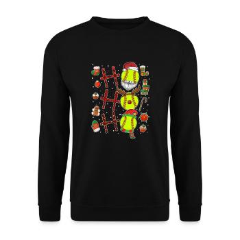 Softball Christmas Softball Player Xmas Party Gift - Unisex Pullover - Schwarz - Vorne - Alina (178cm) & Michal (187cm)
