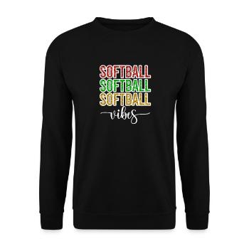 Softball Christmas Gifts Softball Player Xmas - Unisex Pullover - Schwarz - Vorne - Alina (178cm) & Michal (187cm)
