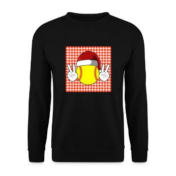 Softball Xmas Softball Player Christmas Gift - Unisex Pullover - Schwarz - Vorne - Alina (178cm) & Michal (187cm)